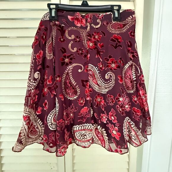 Miami Red Asymmetrical Wrap Mini Skirt - Picture 5 of 6